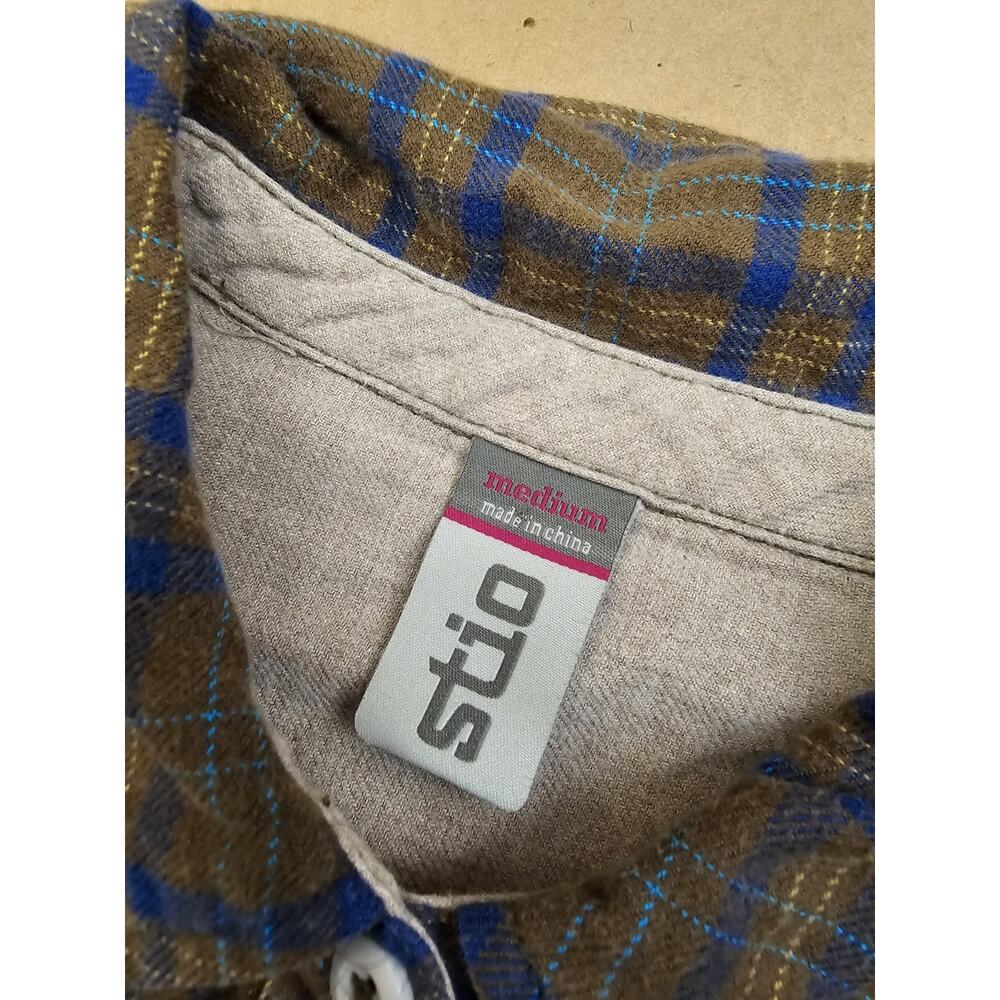 Stio Plaid Flannel Shirt Women’s Size Medium Green Tartan Cotton Button Up - Picture 9 of 10